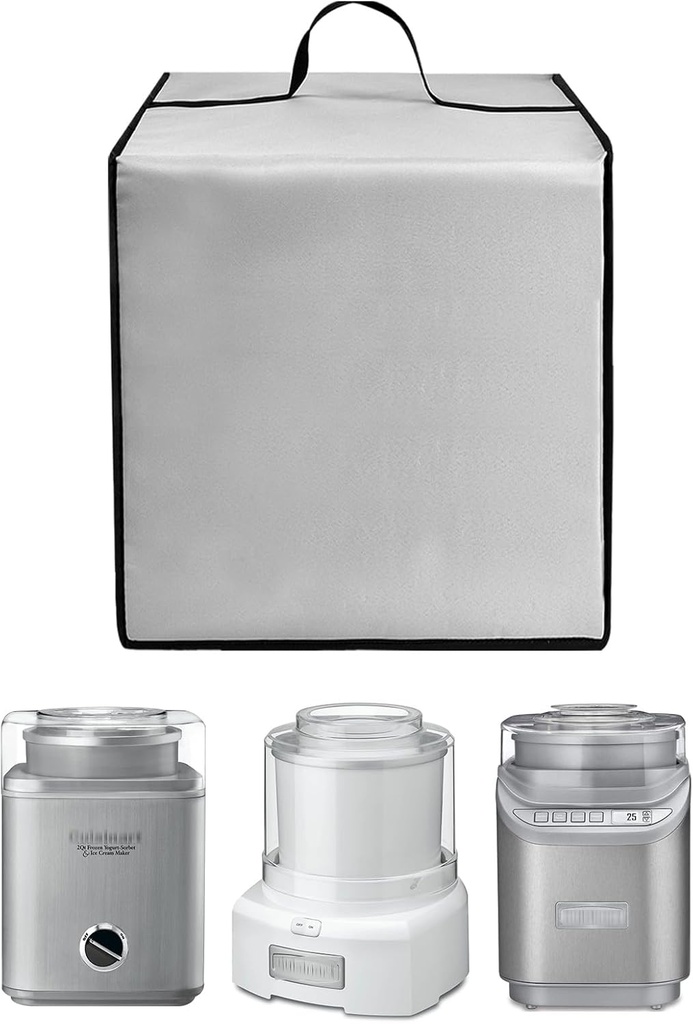 2QT Creami Maker Dust Cover Soft Sorbet Maker Cover Waterproof Anti-Static Nylon Covers Case for CUISINART ICE30BCP/1ICE-70P1 Ice Cream and Frozen Yogurt Machine and Soft Serve Maker,2QT