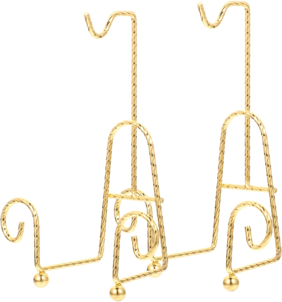 2Pcs Metal Display Stand for Plates and Cups Elegant Desktop Holder for Home Kitchen and Retail Use Dish Support Stable and Reliable Plate Rack