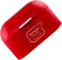 Amosfun Extra Large European Dustproof Metal Bread Box for Kitchen Counter Multi Functional Food Storage Container with Resistant Finish Red Bread Bin Organizer for Loaves Snacks and