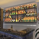 Bar Shelf Wine Rack Wall Mounted with LED Light,Floating Bar Shelves with Hanging Wine Glass Holder,Liquor Bottle Display Shelf,Metal Wine Storage Racks,for Home Wine Cellar n,Black/G