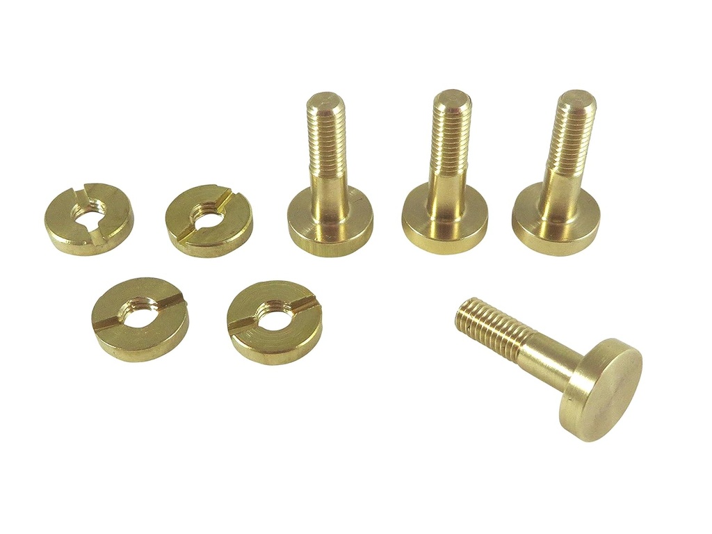 Taytools 115721 4 Sets Solid Brass Saw Bolts and Split Nuts for Replacement or New Handsaws
