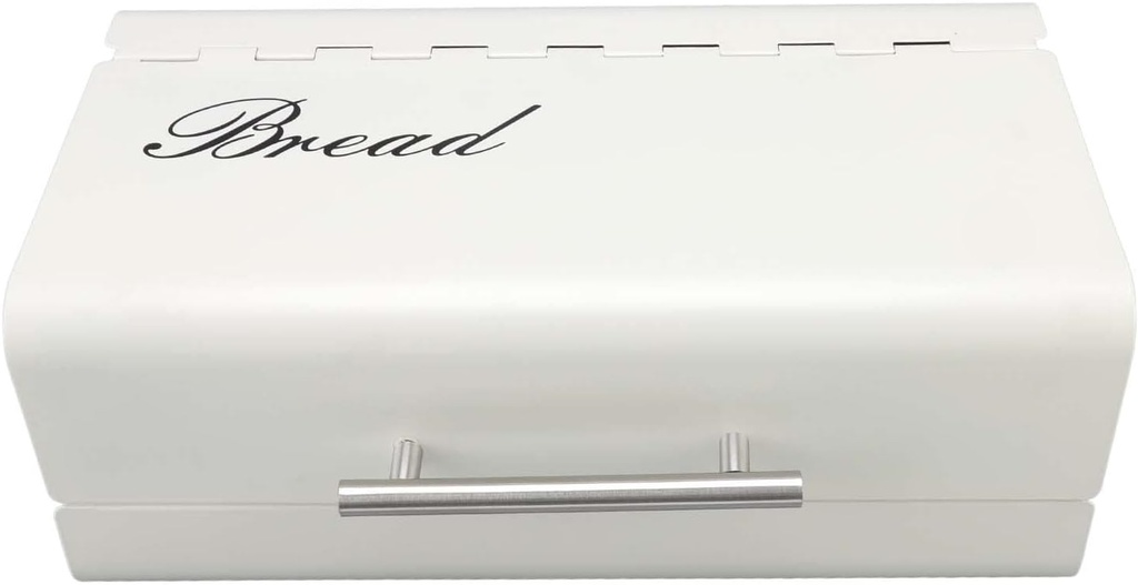 Bread Bin, Iron Bread Box with Clamshell Door for Kitchen Countertop, Large Capacity Food Pastries Storage Container for Kitchen Office