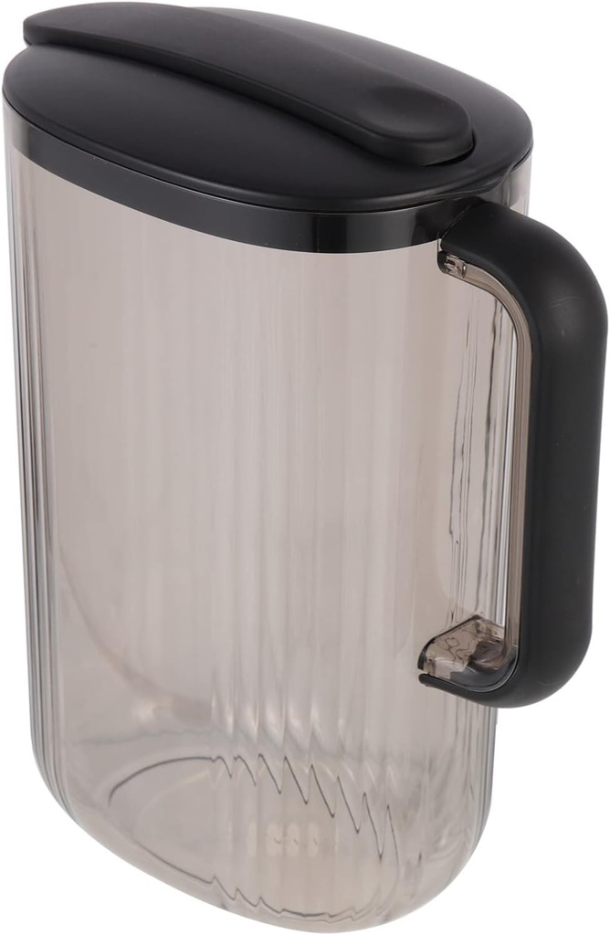 Iced Tea Pitcher Plastic Pitcher with Pour Spout Lid Water Hot Cold Beverage Jug Iced Tea Juice Carafes for Water Juice Black with Lid, 75Oz