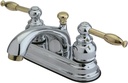 Kingston Brass KB2604KL Knight 4-Inch Centerset Lavatory Faucet, Polished Chrome and Polished Brass