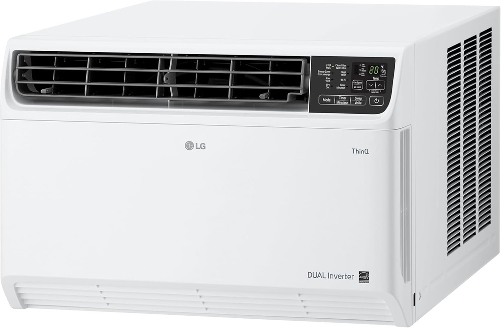 LG 14,000 BTU DUAL Inverter Smart Window Air Conditioner, 115V, Cools 700 Sq. Ft. for Bedroom, Living Room, Apartment, Quiet Operation, ENERGY STAR, works with LG ThinQ, Amazon Alexa and Hey Google