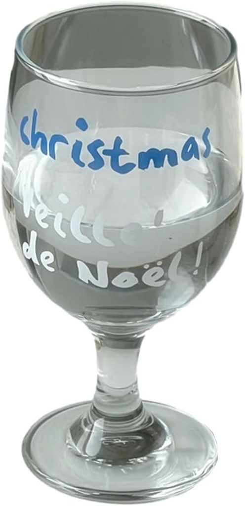 Creative Christmas goblet, home glass heat-resistant short-legged wine glass - blue