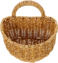 Luxshiny Woven Hanging Wall Storage Basket Imitation Rattan Wicker Basket Rustic Handle Basket Organizer for Kitchen Home Farmhouse Garden, 18.00X18.00X15.50CM, VU15Z645W8P5QYJ15DOZDKD