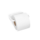 Brabantia Mindset Wall Mounted Toilet Roll Holder (Mineral Fresh White) Wide Opening, Bathroom Tissue Rack, Concealed Fixings, Anti-Rust Materials