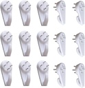20PCS White Powerful Concrete Hard Wall Drywall Picture Hooks Non-Trace Hanging Hook Traceless Nail Plastic Wall Hook for Picture Photo Frame Clock Hangers(5cm/1.97 Length)