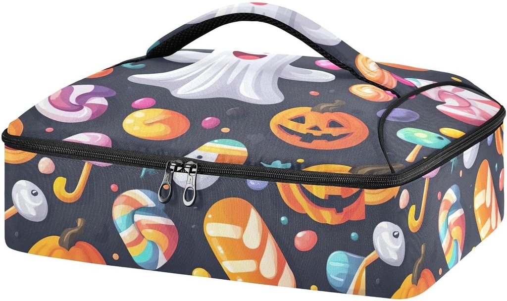 STAYTOP Halloween Candy Cake Casserole Dish Carrier for Hot or Cold Food Storage,Insulated Casserole Carrying Case Perfect for Parties, Picnics and Camping; Fits 9” x 13”Baking Dishes