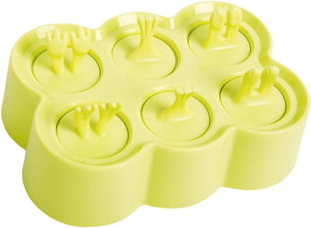 DIY Silicone Ice Cream Mold Set Animal Shape Popsicle Maker Easy Release for Boys and Girls Summer Treats 6-Cavity Ice Mold