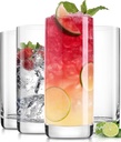 LUNA & MANTHA Highball Glasses Set of 4, 13 OZ Drinking Glass, Lead-Free Crystal Water Glassware, Tall Glass Cups for Mojito, Tom Collins, Cocktail, Home Bar