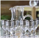 300ml handle Cup with 15ml Cups Unique Mini Wine Shot Glasses Sake Spirits Cup Clear Alcohol Mini liquor Shot Glass Stem Drinking (Set of 6+1)