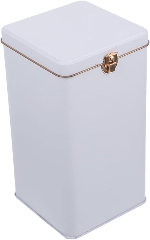 Luxshiny Empty Tin Tea Canister with Lid Vintage Metal Storage Box for Loose Tea Cookies Snacks Elegant Organizer Tinplate Design