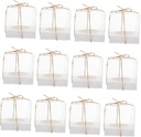 MUSISALY 12pcs Transparent Cupcake Boxes Window for Weddings Parties Desserts Cake Packaging Containers for Cookies and Treats Food-grade Material