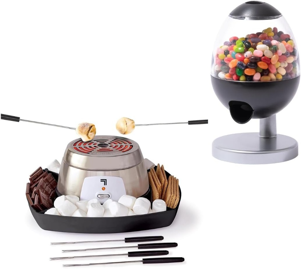 Sharper Image® S'mores & Candy Treats Bundle – Electric S'mores Maker with Touch-Activated Candy Dispenser, Perfect for Parties, Family Fun, and Home Entertainment