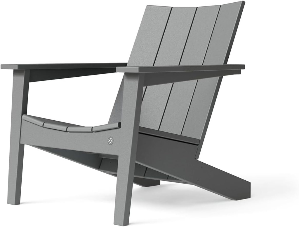 Outer Ascent Adirondack Chair - Ergonomic Outdoor Lounge Seating, Stylish Modern Design - Ideal for Patio, Fire Pit, Garden Use (Gray)
