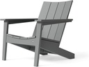 Outer Ascent Adirondack Chair - Ergonomic Outdoor Lounge Seating, Stylish Modern Design - Ideal for Patio, Fire Pit, Garden Use (Gray)