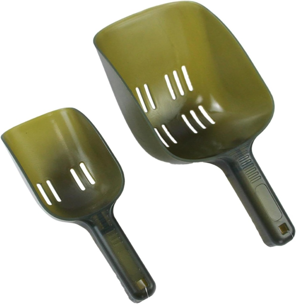 2 Pieces Scoop Lure Scooper Baiting Tool for Feeding Food Fishing Supplies with Holes for Draining Boilies Scoop