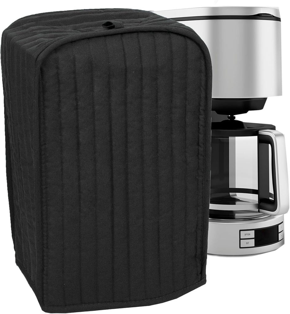RITZ Premium Universal Coffee Maker Cover, 16" x 11.5" x 7.75", Durable, Long-Lasting, High-Quality, Lightweight Polyester and Cotton Blend, Black
