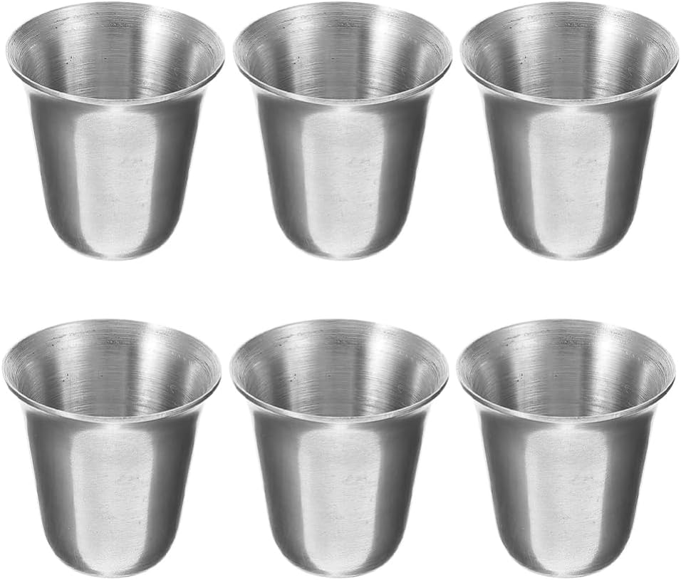 PRETYZOOM 6pcs Chalice Goblet Communion Cup Metal Altar Cup Stainless Steel Goblet Wine Chalice Baptism Offering Shot Glasses Witchcraft Drinking Vessel Silver