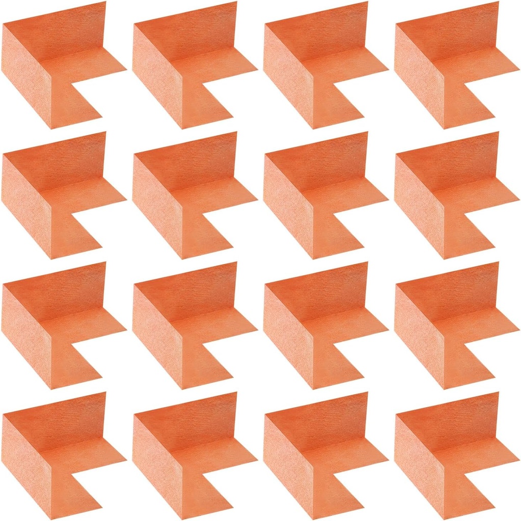 uxcell 16pcs Inside Waterproofing Corner Shower Seamless Corner Cover, Polyethylene Seamless Corner for Bathtub and Steam Room, Orange (Inside)