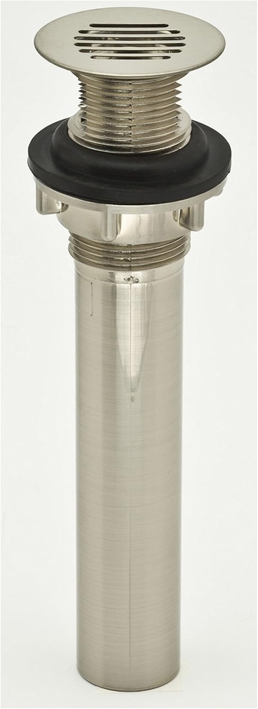 DecoDRAIN Grid Strainer Drain for Bathroom Vanity/Lavatory/Vessel/Sink, Plated ABS Body No Overflow; Brushed Nickel; PF0727-BN