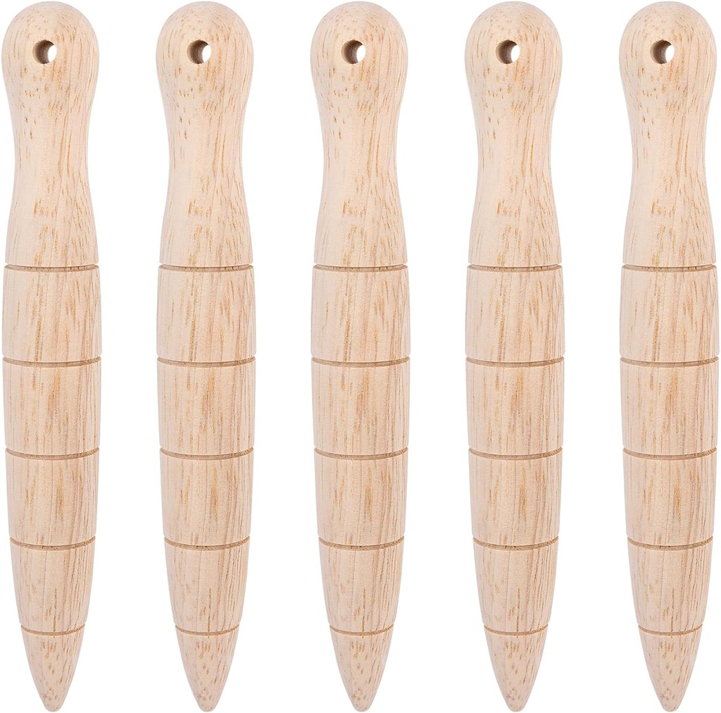 Framendino, 5 Pack Wooden Plant Dibber Wood Garden Sow Seedling Gardeners Planting Tools Dibble for Seed Plants