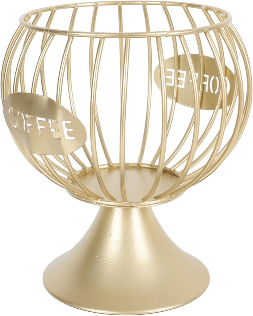 Alipis 1pc Golden Wrought Capsule Storage Basket Elegant Fruit Holder for Coffee Bar Organization Versatile Jelly Display Rack Iron Material