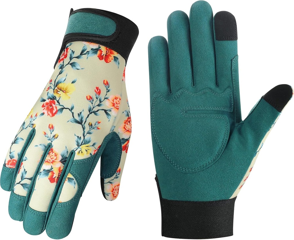 Tavaleu Gardening Gloves for Women, Thorn Proof Puncture Resistant Leather Garden Gloves, Touch Screen Working Gloves