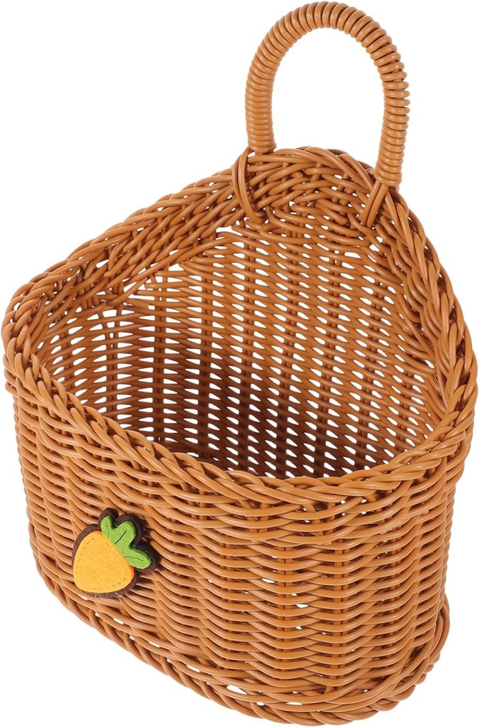 Woven Wall Hanging Storage Basket Rustic Ginger Garlic Container for Kitchen Porch Decor