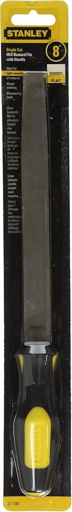STANLEY File Set, Mill Bastard File, Single Cut with Handle, 8-Inch (21-106)