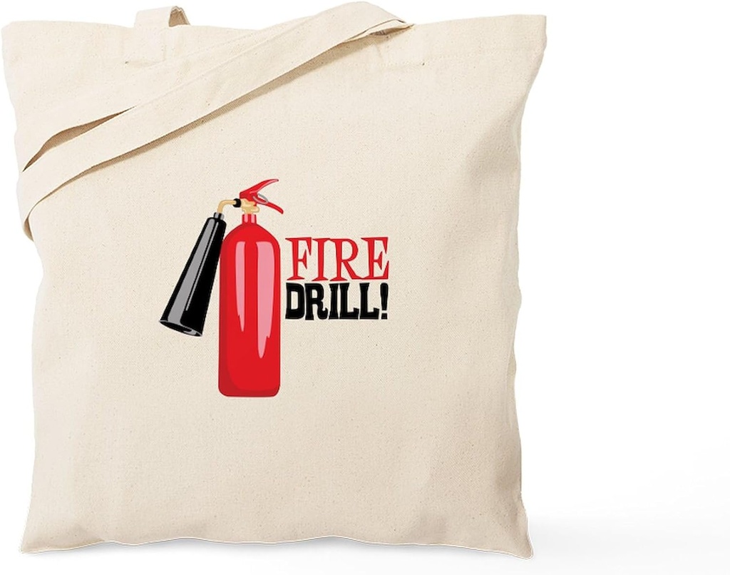CafePress Fire Drill Tote Bag Reusable Natural Beige Canvas Shopping Bag