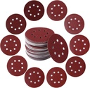 100PCS 5 Inch 8 Holes Sanding Discs 60 120 240 400 600 800 1000 1200 1500 2000 Grit Sandpaper Sander Round Sand Paper (100pcs 60-2000 grit)