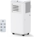 Portable Air Conditioner 8000 BTU, 3-In-1 Air Conditioner with Remote Control, Cooling, Dehumidifier and Fan, Cooling Area Up to 350 Sq. Ft. for Home, Office, Bedroom, White