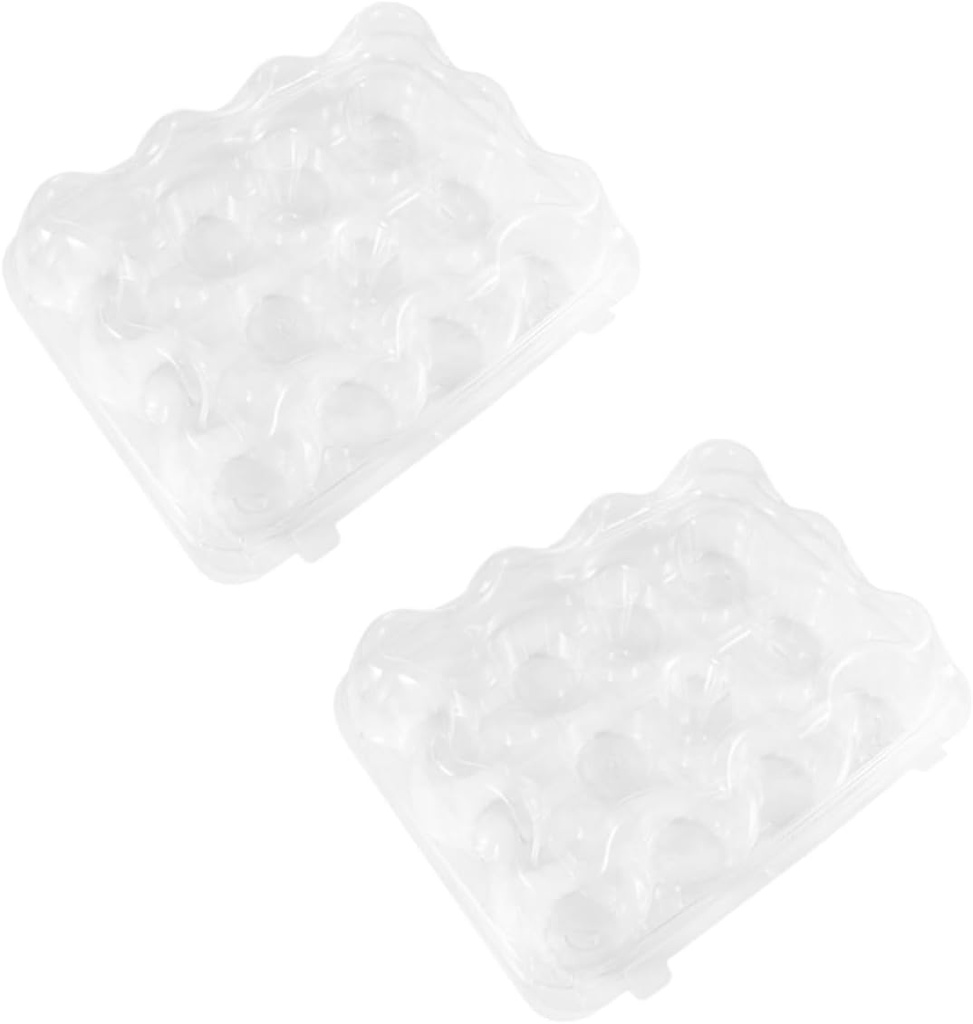 2Pcs Dessert Container Transparent Cupcake Carrier with Slots for Muffins Cookies and and Packaging