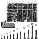434PCS M5 M6 M8 M10 M12 Metric Bolt Assortment 12.9 Grade Cylindrical Head Screws Nuts and Washers Hex Socket Head Cap Machine Screws Kit