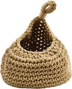 Hanging Wall Vegetable Fruit Baskets, Handwoven Jute Hanging Baskets For Kitchen Vegetables And Onion Storage, Cotton Rope(F（28X35CM）)