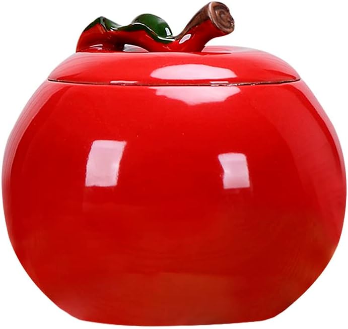Ceramic Apple Shape Container Sugar Bowl Candy Dish Food Storage Jar with Lid