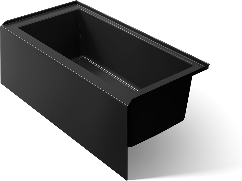 Kohler 1956-RA-7 Underscore® 60" x 30" alcove bath right drain, Black Black