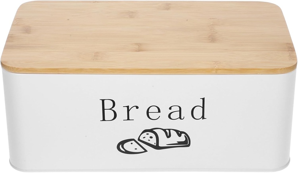 Luxshiny Vintage Bread Box for Kitchen Countertop Airtight Carbon Steel Storage Holder Breathable Bread Container with Lid Practical Organizer and Pastries