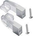 Clear Acrylic Towel Bar Brackets, with Bright Chrome Sleeve, Fit for Alumax and Basco Framed Sliding Shower Door Towel Rod Replacement （2 Pack）