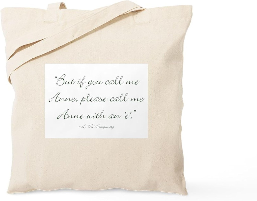 CafePress Anne With An E Tote Bag Natural Canvas Tote Bag, Reusable Shopping Bag