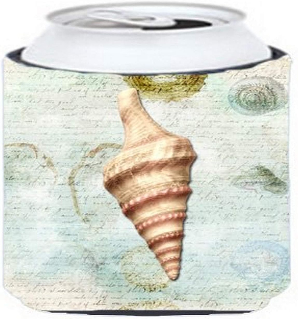 Caroline's Treasures SB3049CC Beach Horse Conch Shell Can or Bottle Hugger Cooler Washable Drink Sleeve Collapsible Beverage Insulated Holder, Can Hugger, Multicolor
