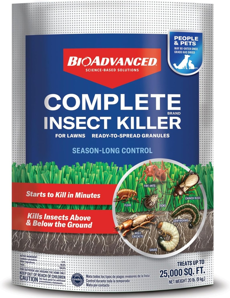 BioAdvanced Complete Brand Insect Killer for Lawns, Granules, 20 LB
