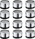 Honoson 12 Pieces 2.2 GPM Sink Faucet Aerator Kitchen Sink Aerator Replacement Parts Bathroom Faucet Adapter Kit with 15/16-inch or 24 mm Male Thread for Kitchen Bathroom(Mixed Style)