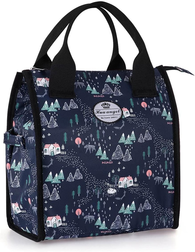 HUA ANGEL Insulated Lunch Bag, Leakproof Crossbody Lunch Tote Bag Thermal Cooler Bag Food Sack Handbags for Beach Work Picnic