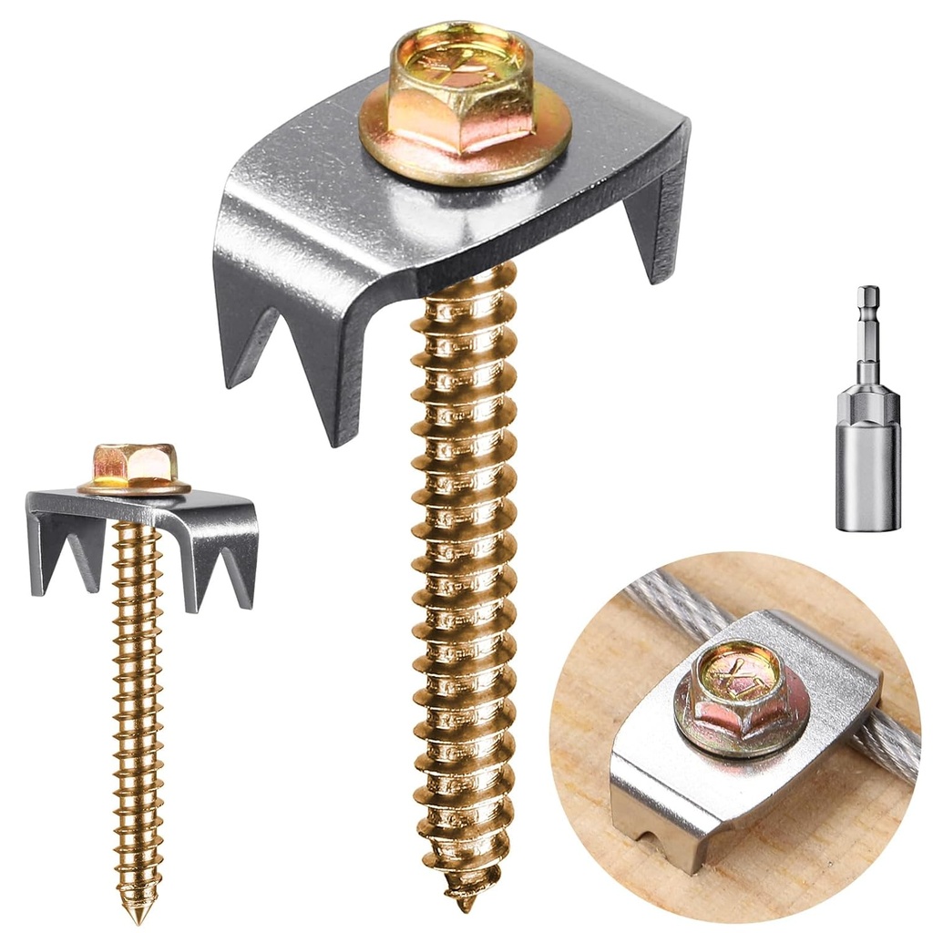 Reusable Barbed Fence Staples, 200pcs Fence Fasteners for Wire Fencing, Wire Fence Fasteners, Fencing Nails for Softwoods, Metal Grid Compatible