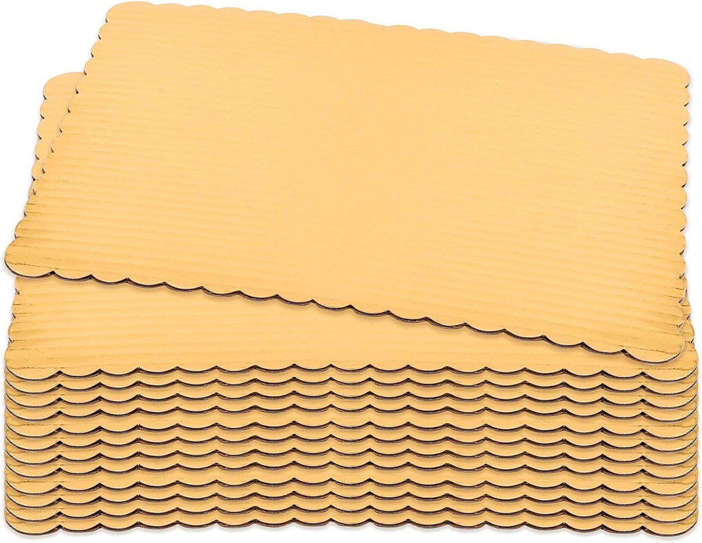 ZOENHOU 36 PCS 9 x 12 Inch Rectangle Cake Board, 1/10 Inch Gold Cake Cardboard, Greaseproof Cake Base Boards, Rectangular Cake Sheet for Cake Decorating, 1 Roll Ribbon