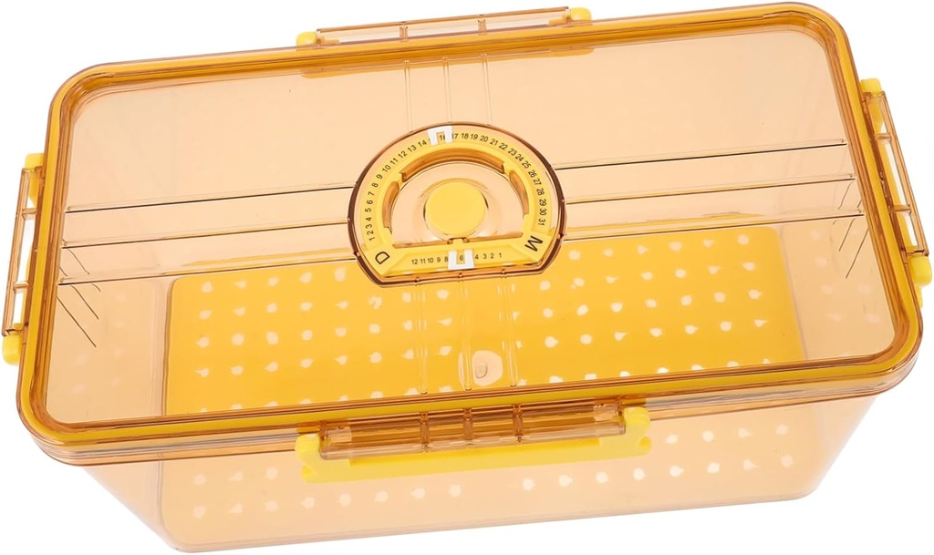 Large Bread Storage Container Airtight Bread Box Window Timing Recording Fridge Food Holder Home Storage Box